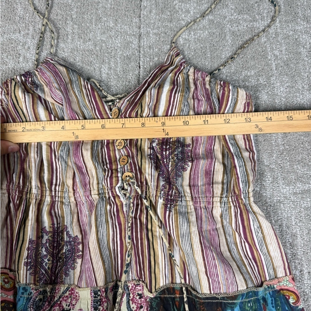Daytrip Y2K Patch Work Colorful Boho Lagenlook Maxi Sun Dress Size Small - Picture 2 of 7